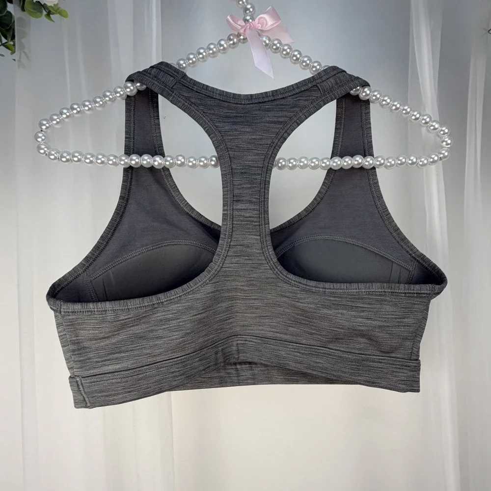 Nike Pro Dri-FIT Swoosh Small-Support Racerback Sports Bra in Carbon Heather